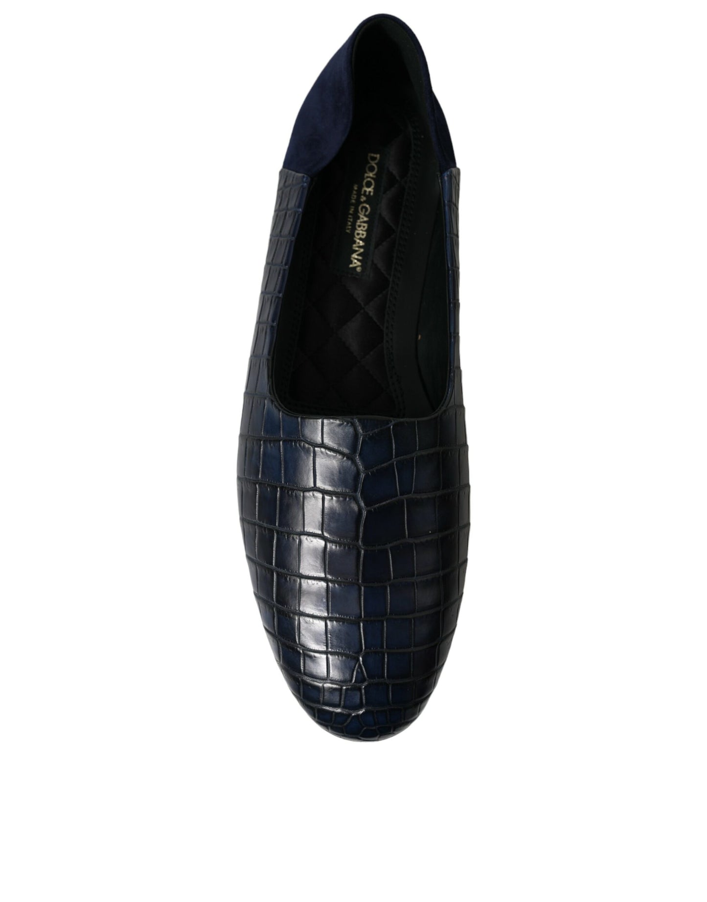 Dolce & Gabbana Elegant blue crocodile leather loafers