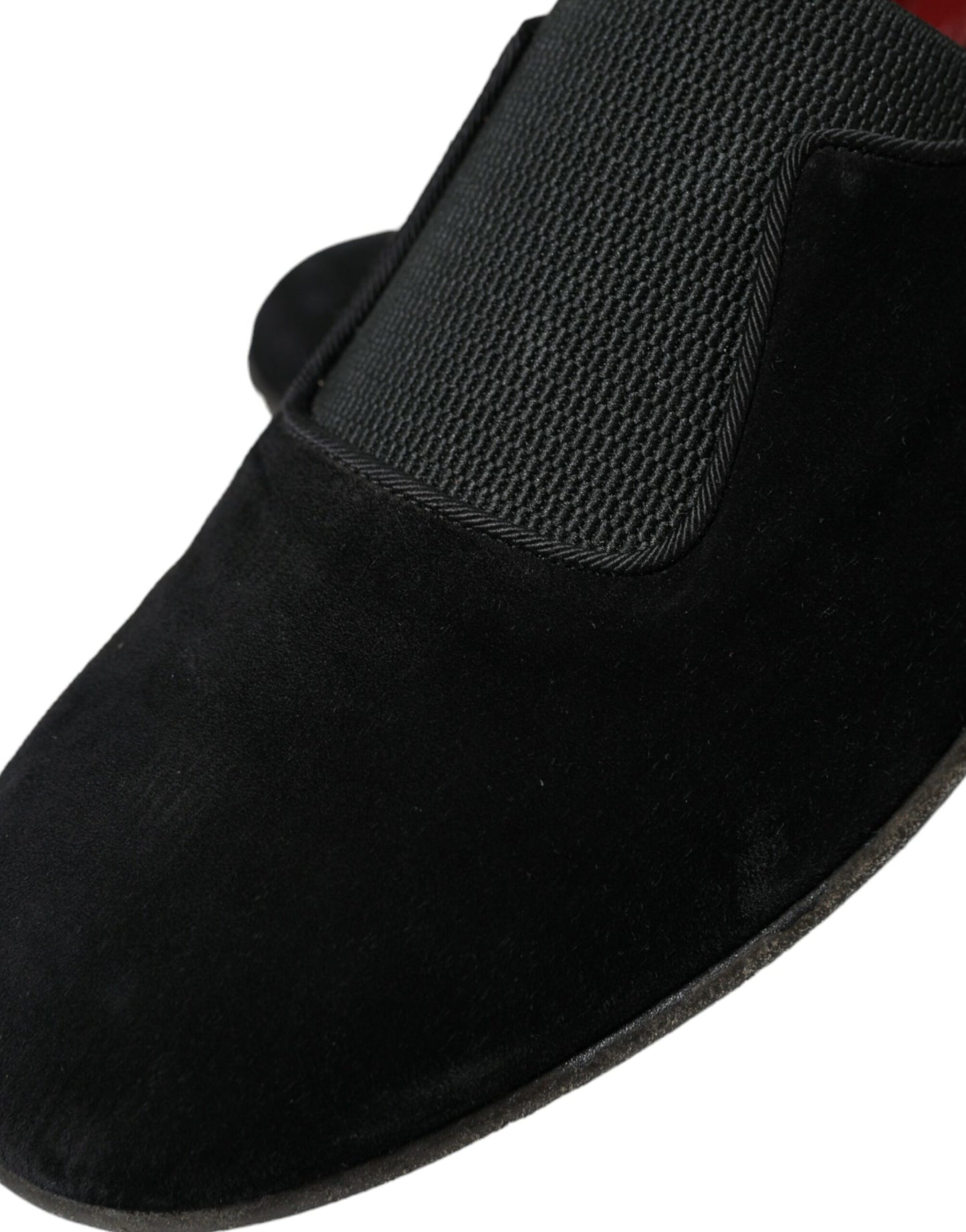 Dolce & Gabbana Elegant black velour loafers for the sophisticated gentleman