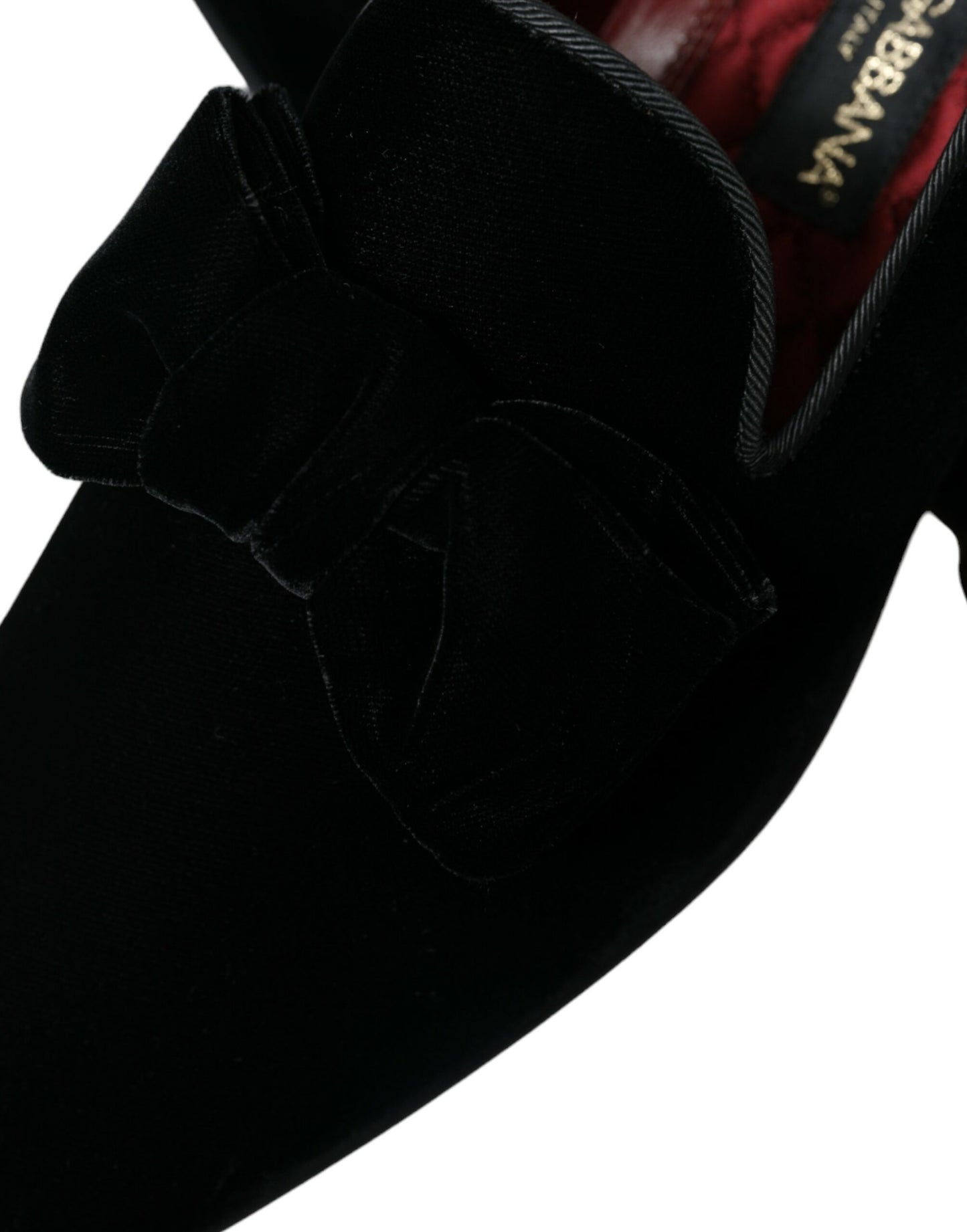 Dolce & Gabbana Elegant Black Velvet Loafers - Men's Luxury Shoes