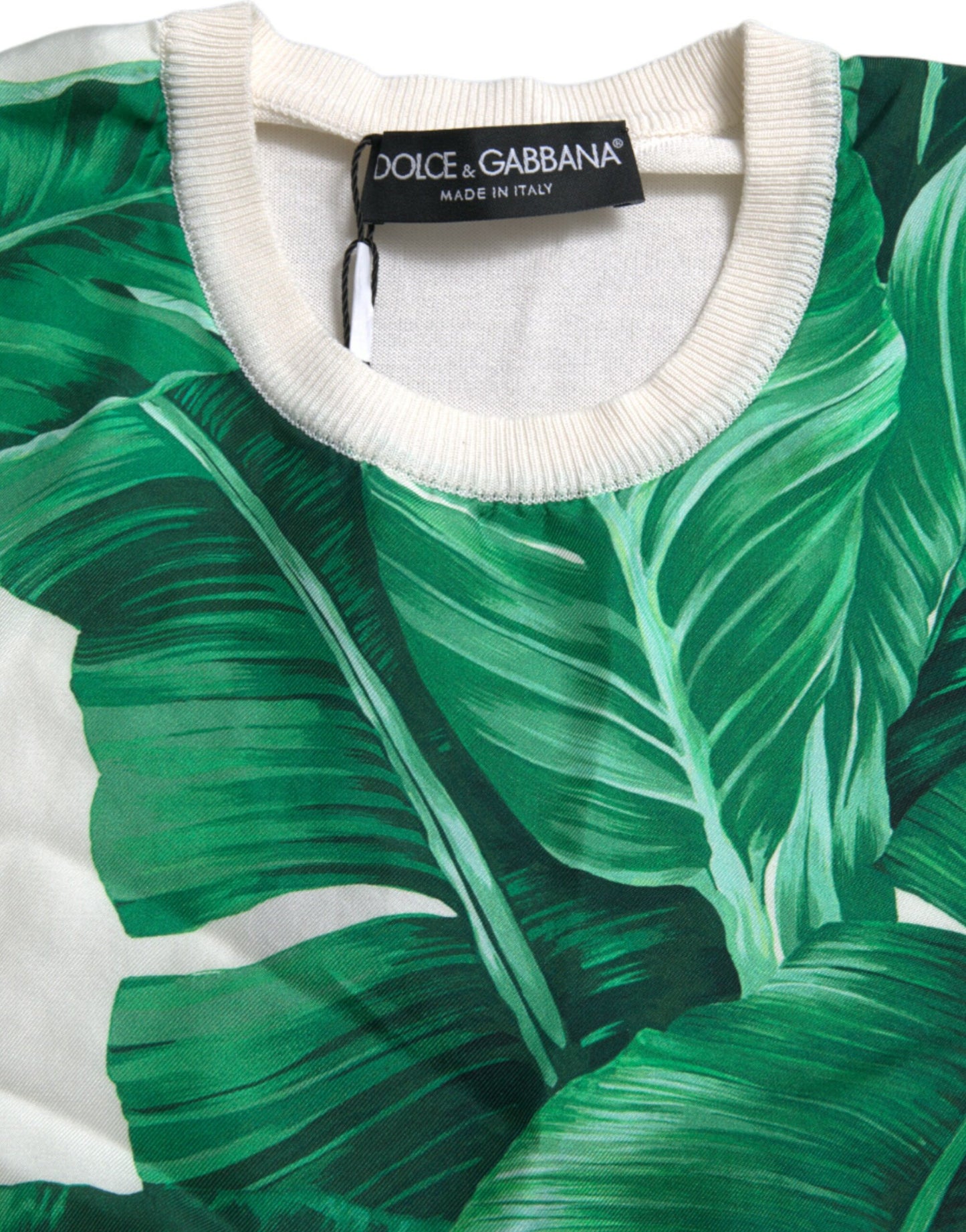 Dolce & Gabbana banaanilehtikuvioinen silkkitoppi
