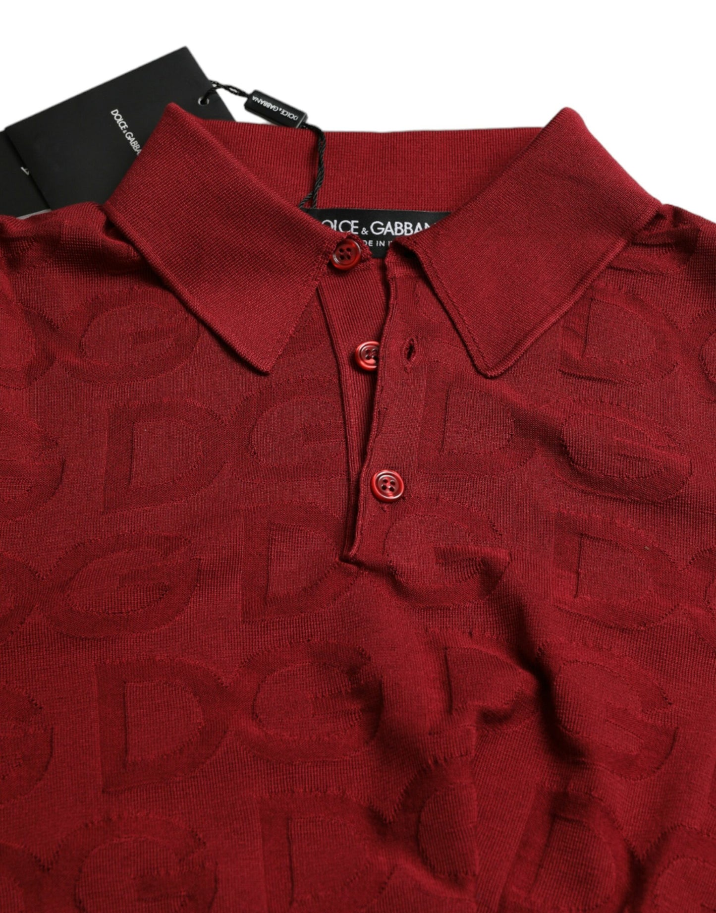 Dolce & Gabbana Maroon Silk Polo T-Shirt - Elegance meets comfort