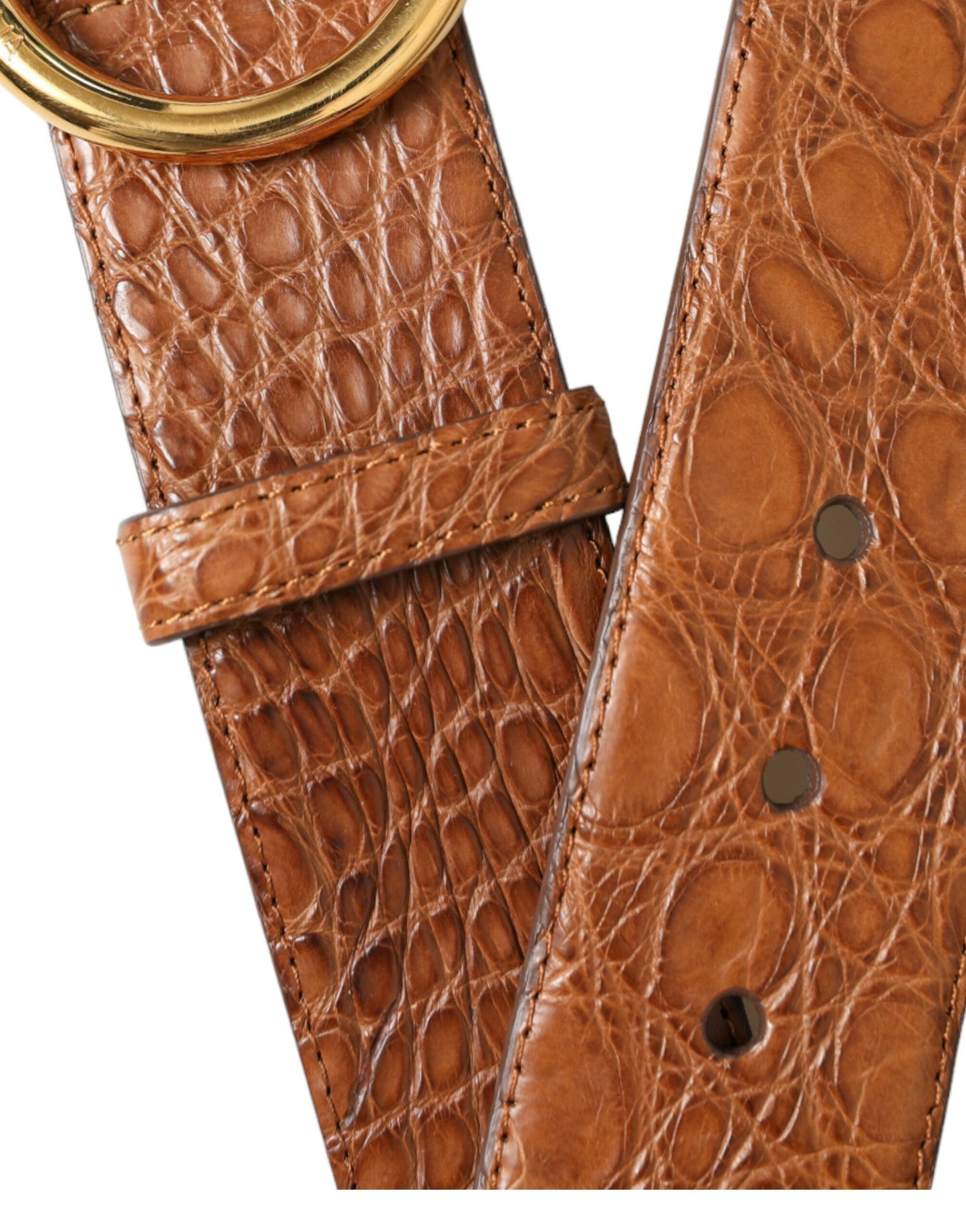 Dolce & Gabbana Elegant Belt in Exotic Leather - Rich Brown