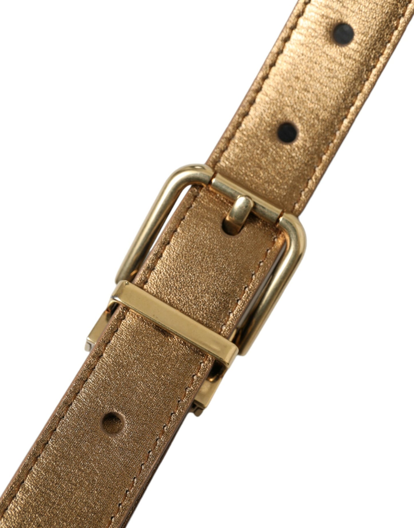 Dolce & Gabbana Gold Metallic Leather Belt - Timeless Elegance