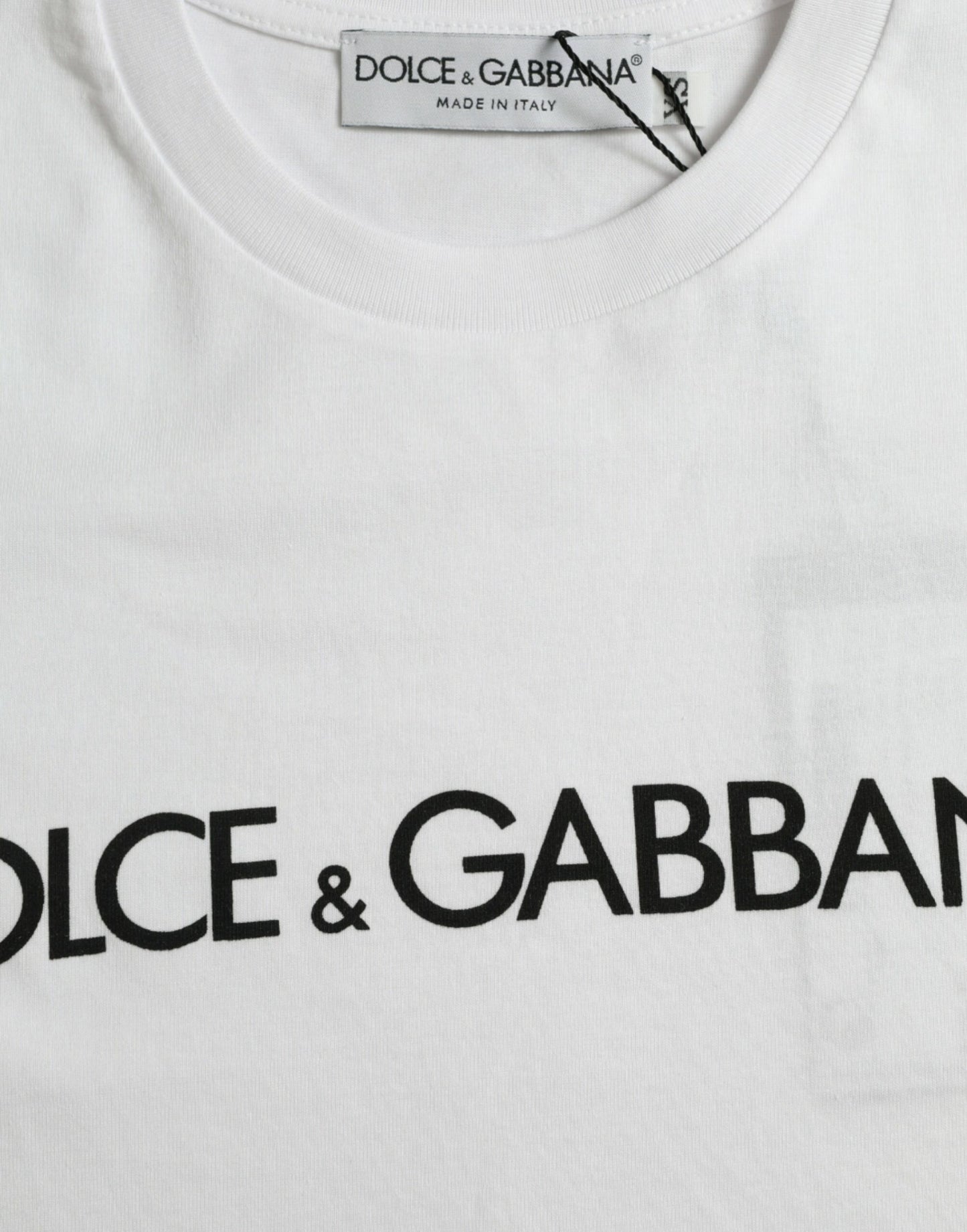 Dolce & Gabbana Elegant White Logo Crew Neck T-Shirt