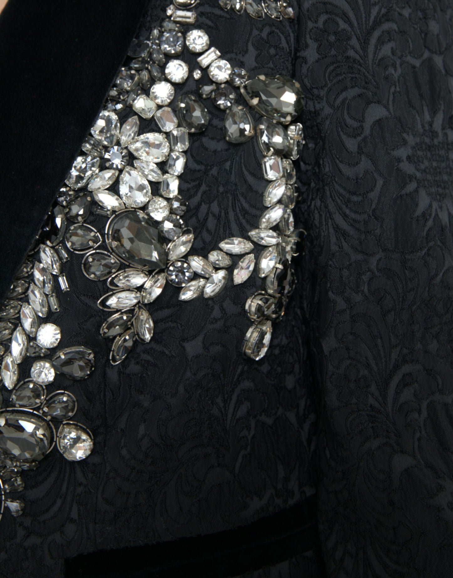 Dolce & Gabbana Elegantti koristeltu musta takki