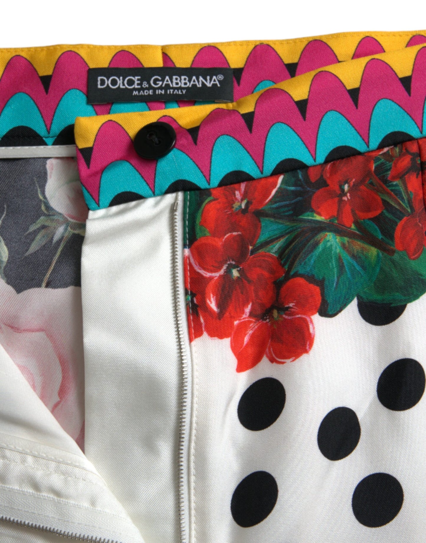 Dolce & Gabbana multicolor high-waisted silk hot pants