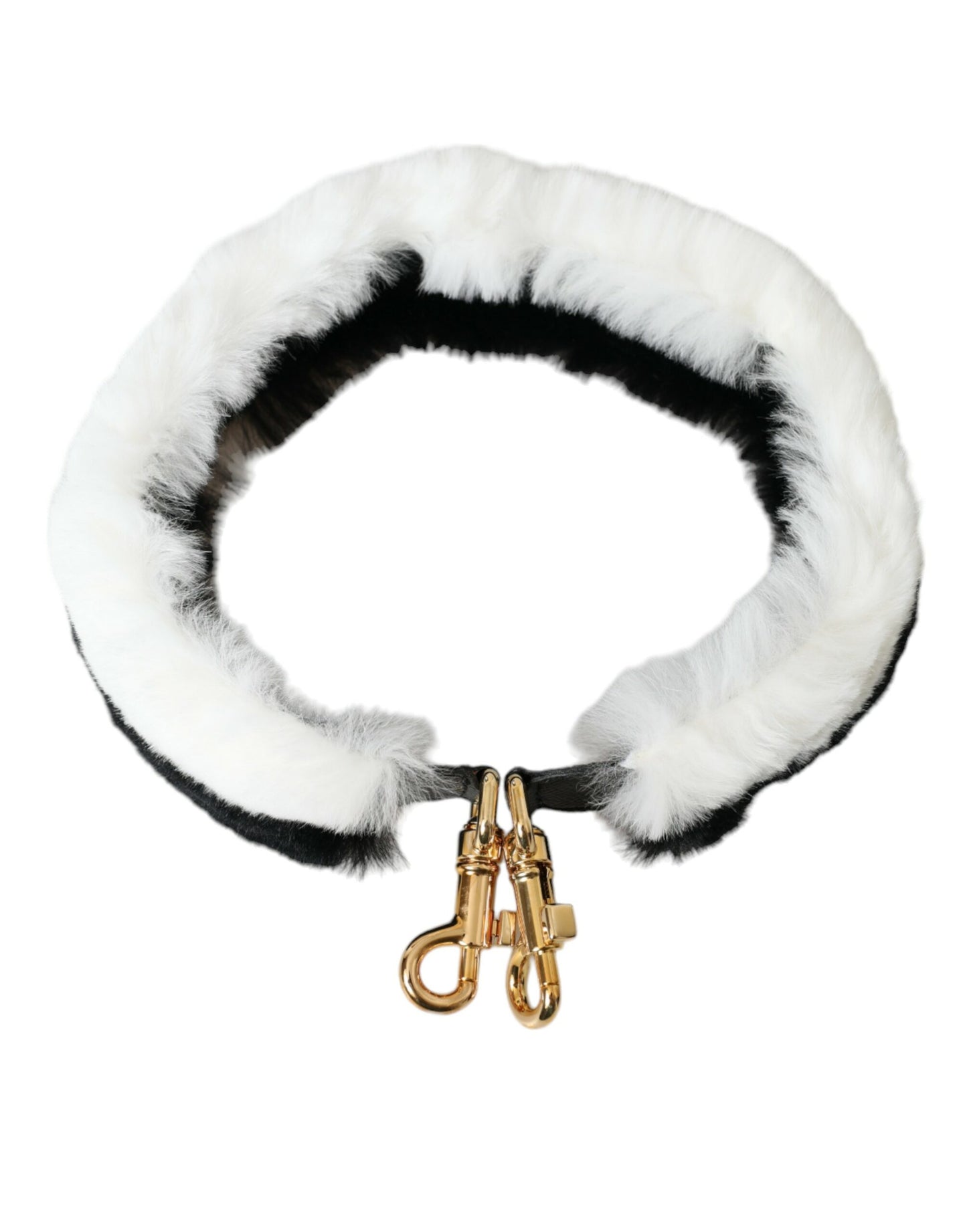 Dolce & Gabbana Black White Lapin Fur Accessory olkahihna