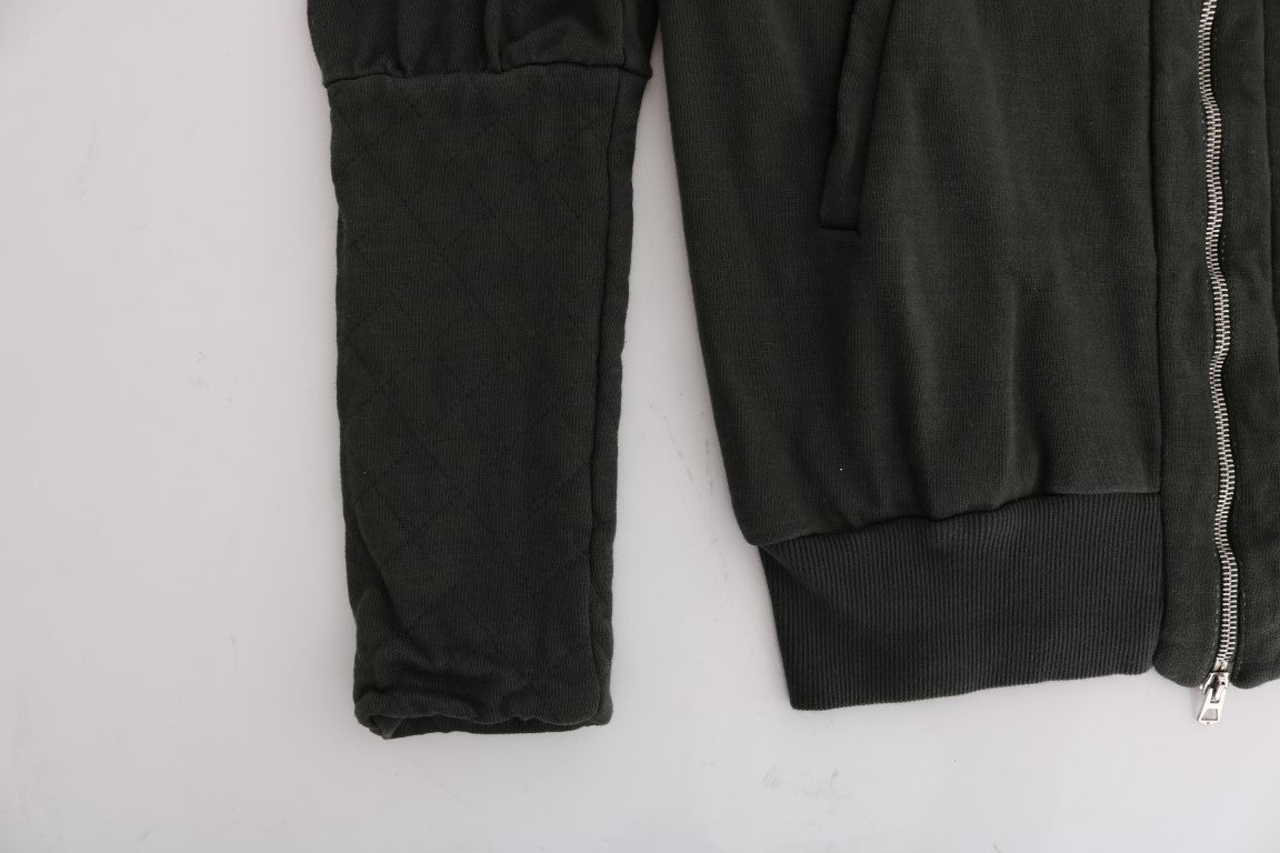 Exte Chic grey cotton sweater with full zip