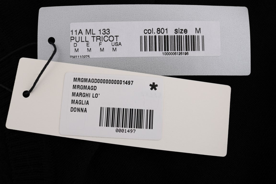 MARGHI LO' Tyylikäs musta Lana-villapaita