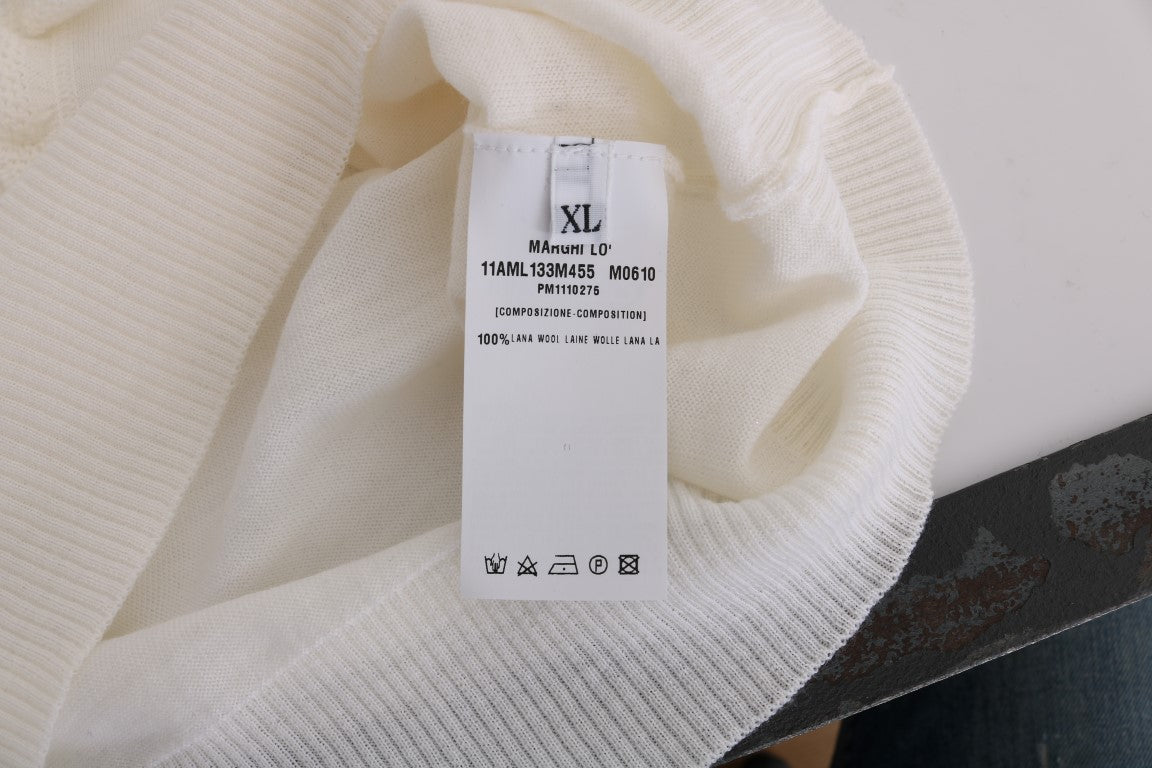 MARGHI LO' Tyylikäs valkoinen Lana-villapaita