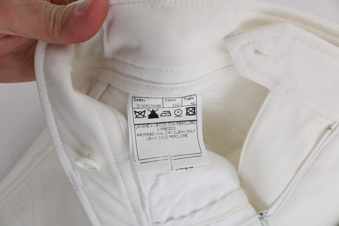 Ermanno Scervino Chic white slim fit trousers made of cotton