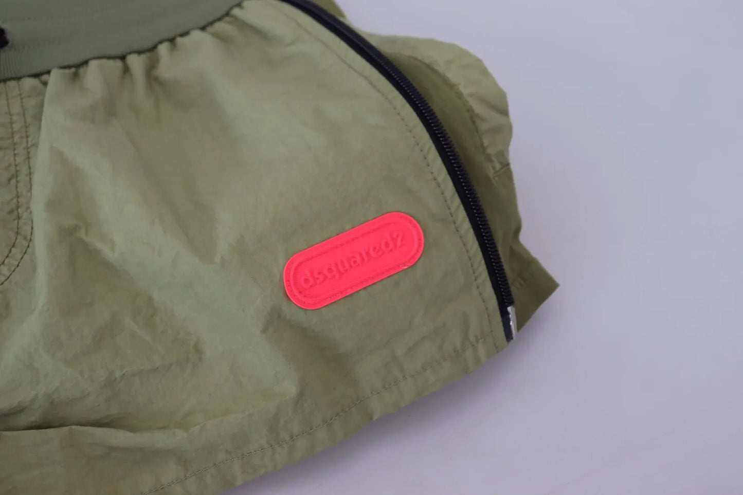 Dsquared² Green cotton mid-waist shorts with drawstring in cone shape