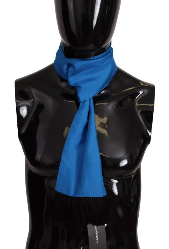 Dolce & Gabbana Royal Blue Scarf Neckerchief Wrap Scarf Silk Scarf