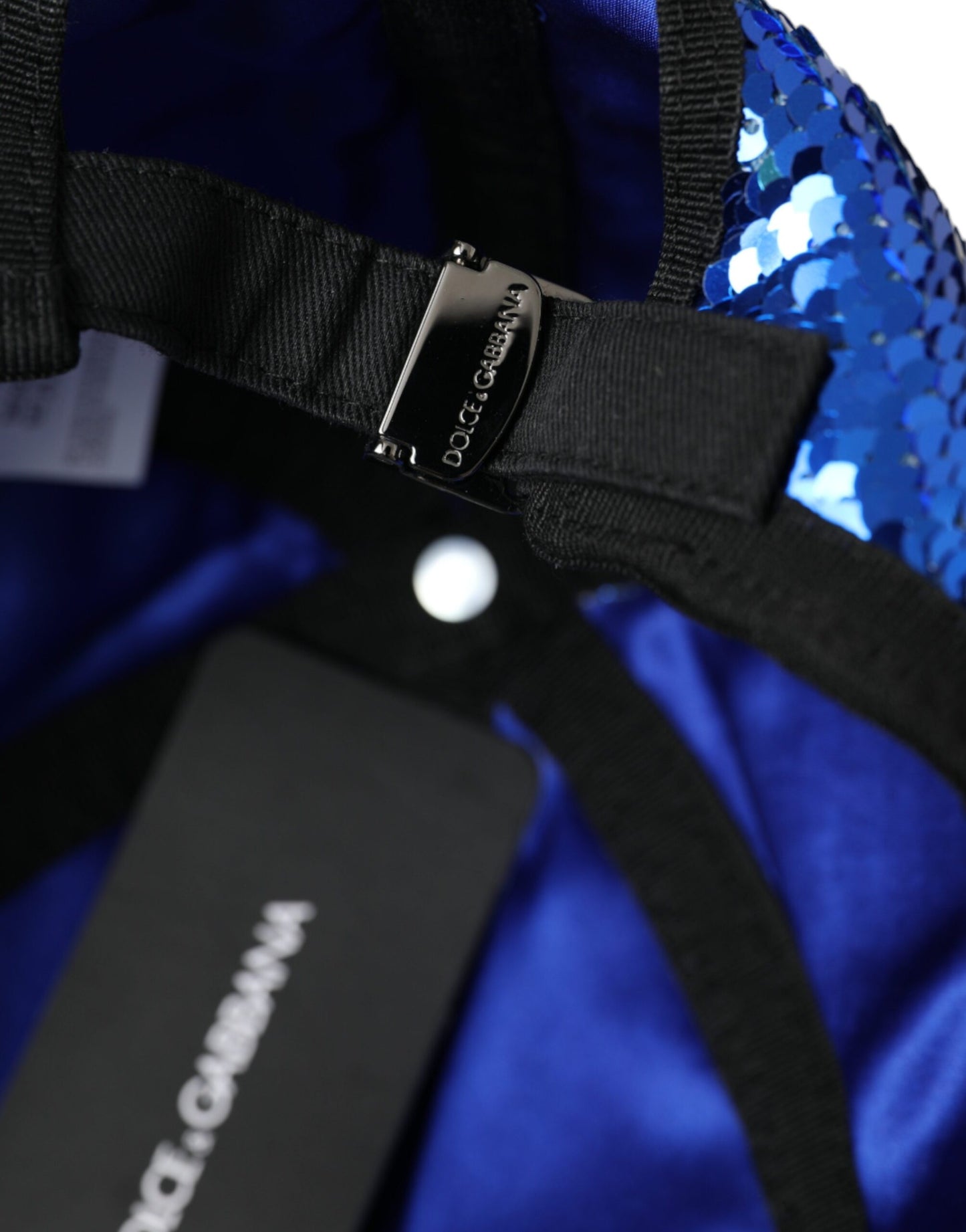 Dolce & Gabbana Royal Blue Sequin Baseball Cap Men