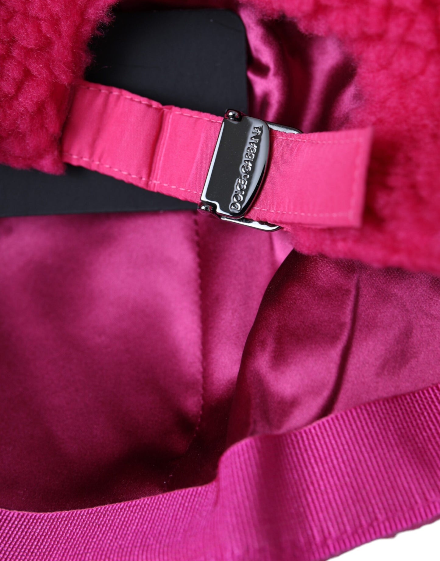 Dolce & Gabbana Pink Fleece Plush Baseball Cap Men