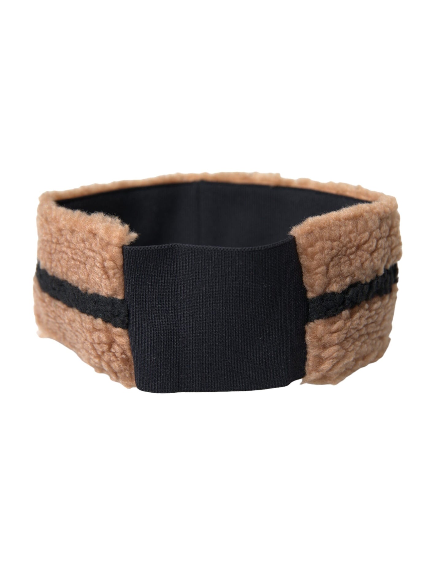 Dolce & Gabbana Brown Black Fleece Wool Headband Hat Men