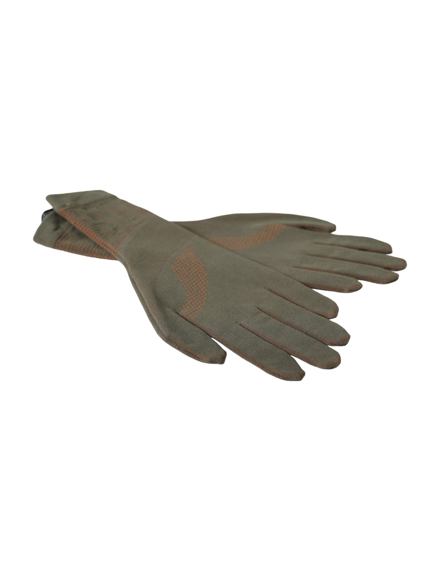 Dolce & Gabbana Brown cotton stretch wrist length gloves