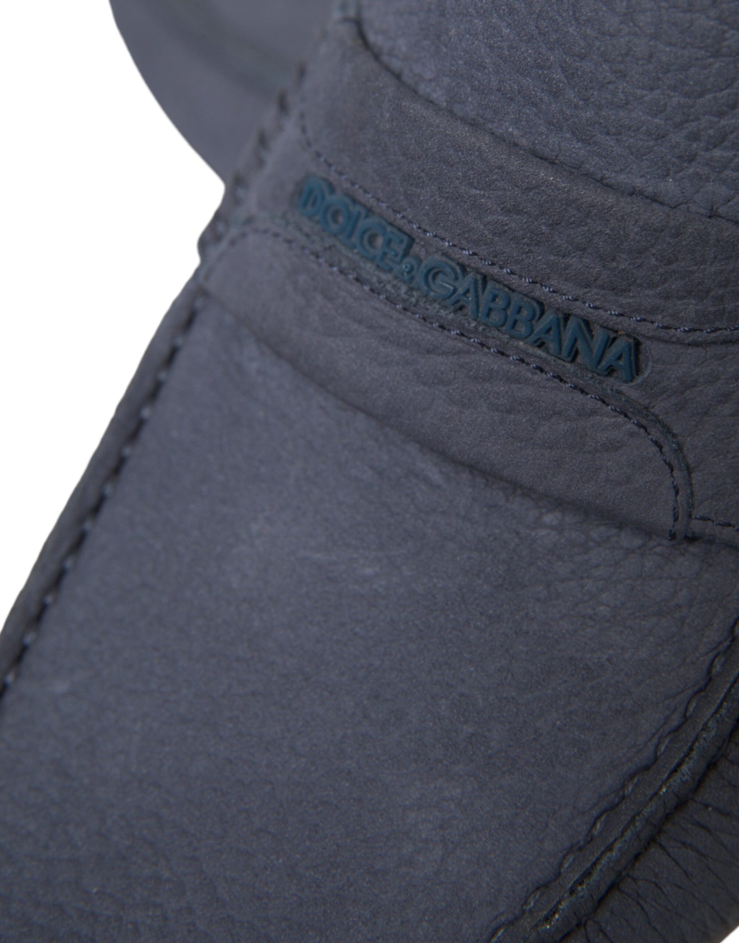 Dolce & Gabbana Blue Calfskin Slip On Moccasin -kengät