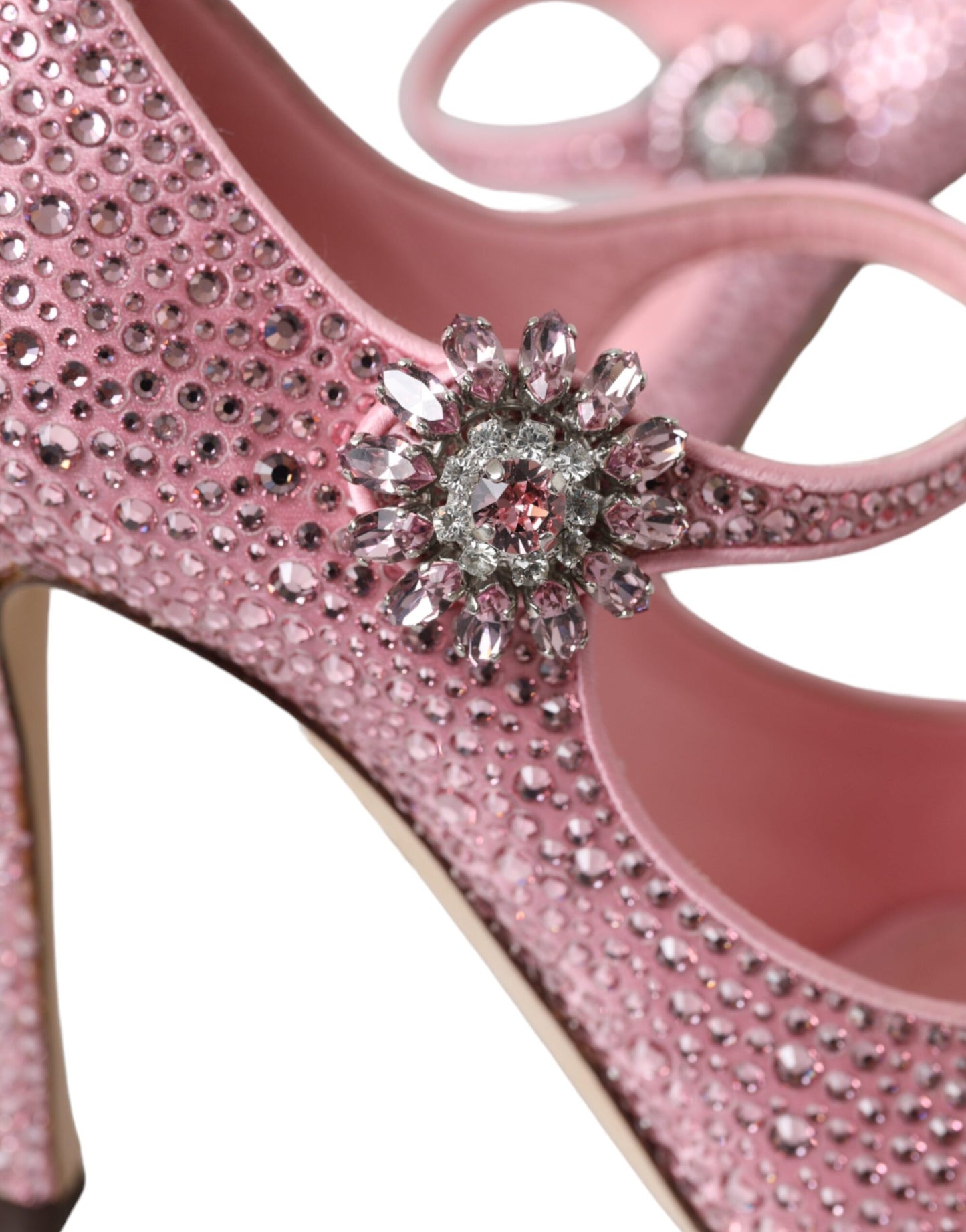 Dolce & Gabbana Pink Rhinestone Crystal Heels Pumps Shoes