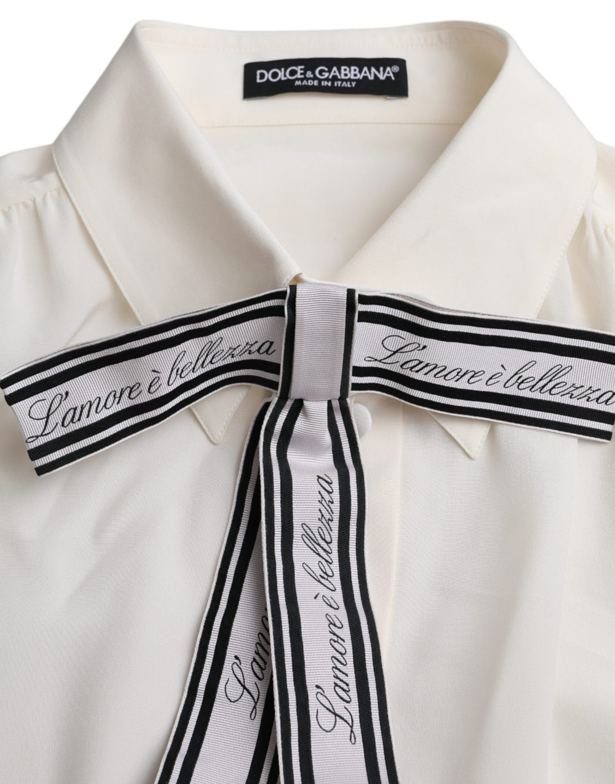 Dolce & Gabbana White long-sleeved button-down blouse top