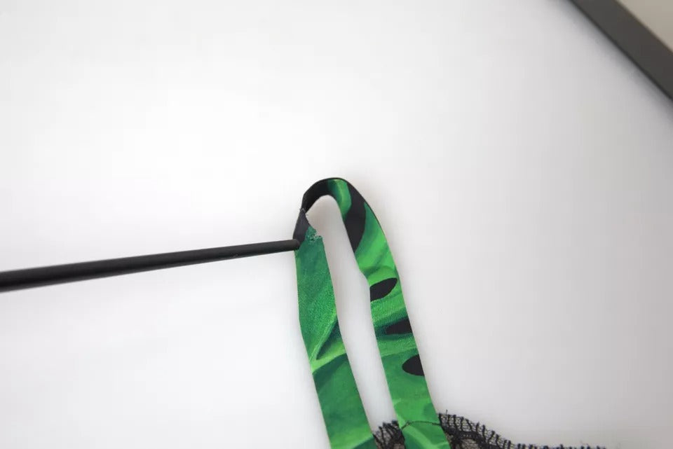 Dolce & Gabbana Black Silk Camisole with Philodendron Print Underwear