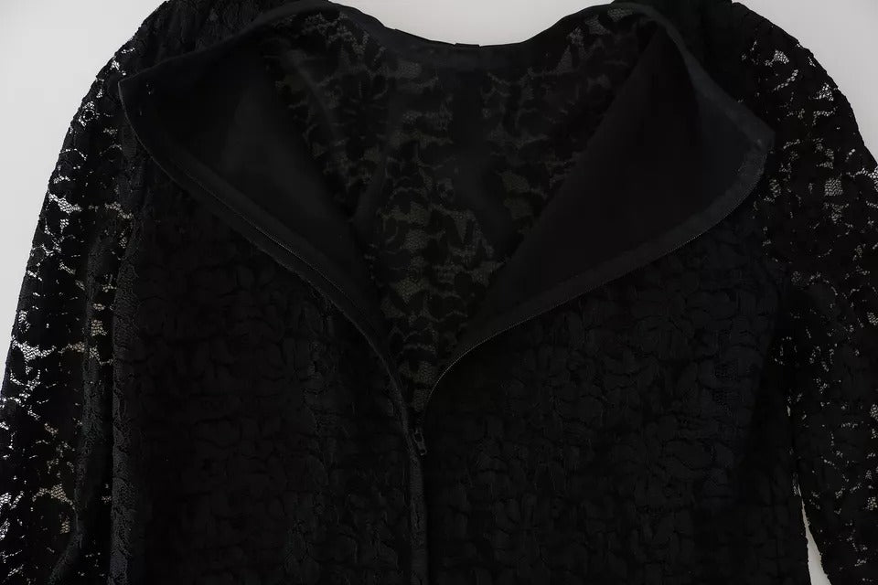 Dolce & Gabbana musta pitsipusero, pitkähihainen nailonpusero