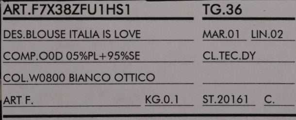 Dolce & Gabbana White Silk Sequin -pusero "Italia Is Love"