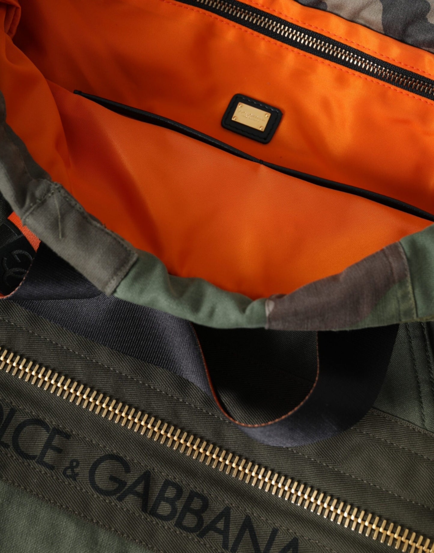 Dolce & Gabbana Military Green Patchwork Backpack Rucksack Bag