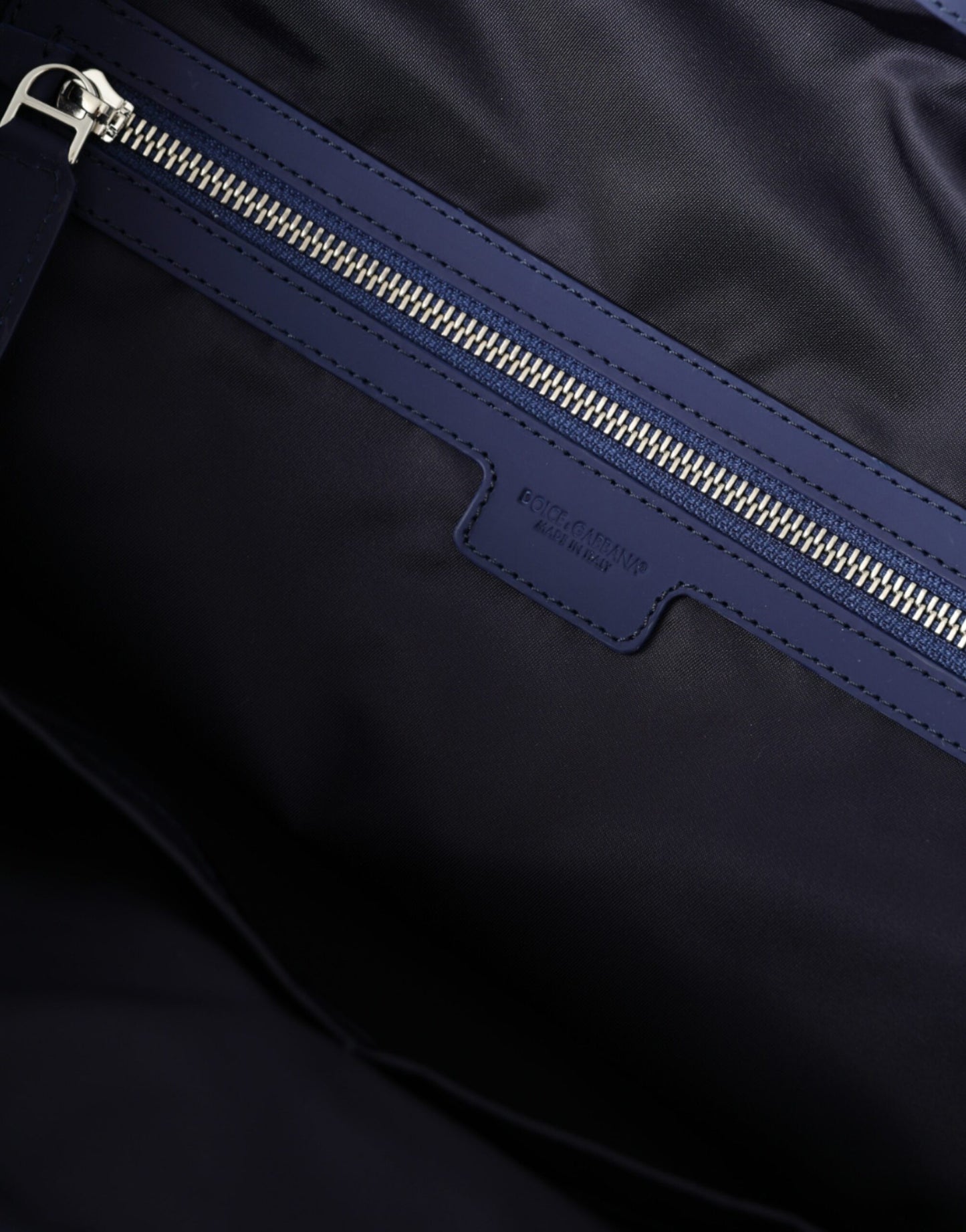 Dolce & Gabbana Blue Nylon Calfskin Hand-Shoulder Duffel Bag