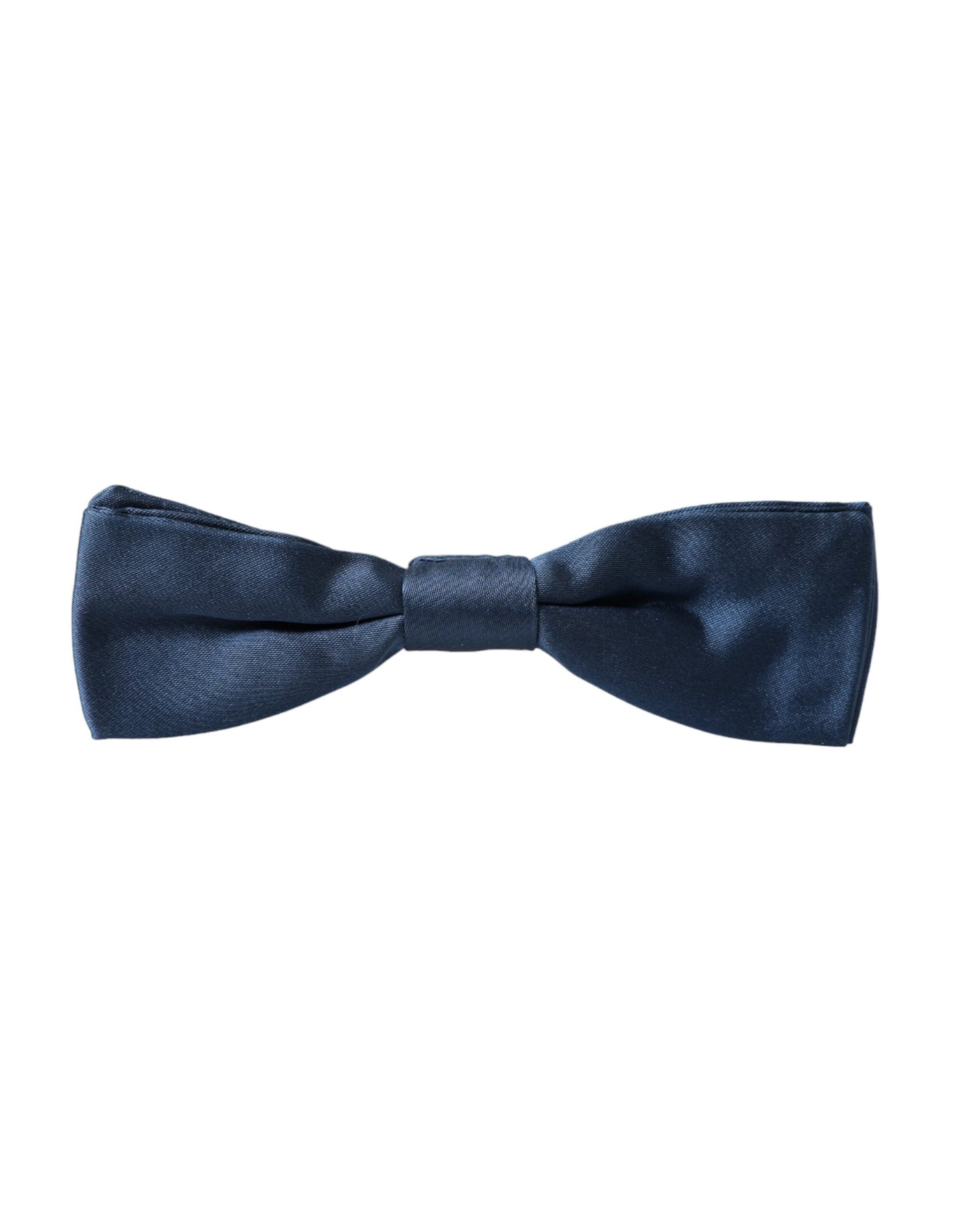 Dolce & Gabbana Blue Satin Silk Säädettävä kaula miesten rusetti