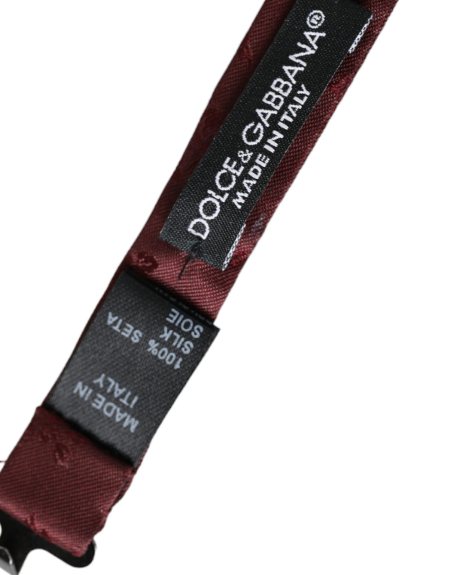 Dolce & Gabbana Maroon kukkainen silkki säädettävä kaula miesten rusetti