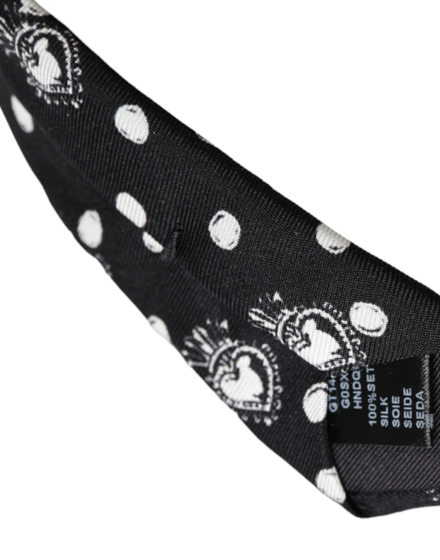 Dolce & Gabbana Black Heart Dot Tie, säädettävä