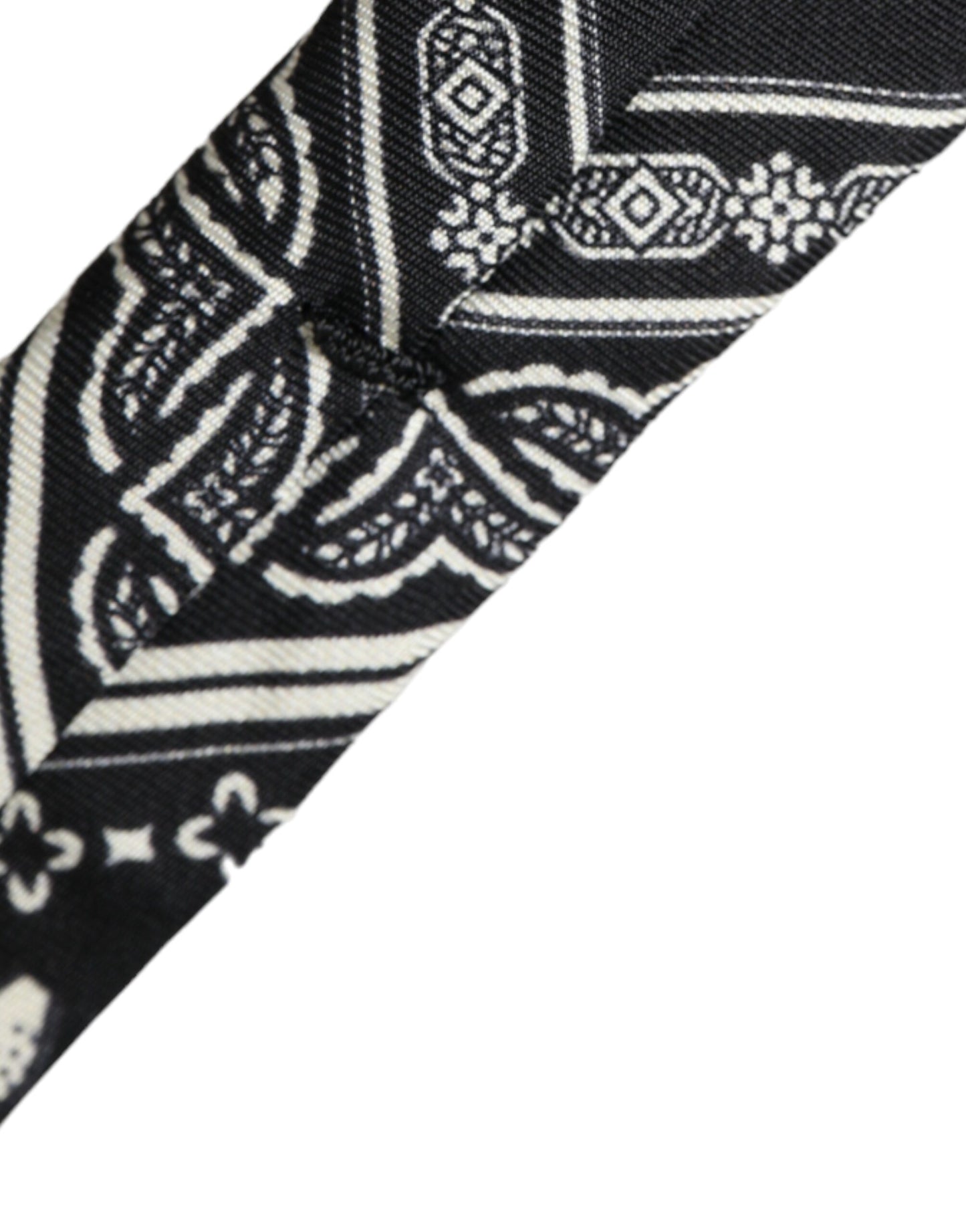 Dolce & Gabbana Black patterned adjustable tie made of 100% silk
