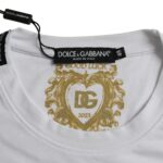 Dolce & Gabbana White cotton round neck short sleeve t-shirt