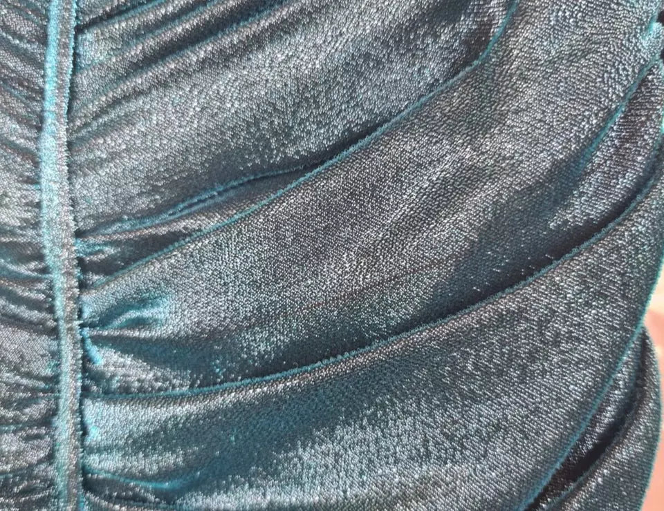 Dolce & Gabbana Turquoise Bustier Bodice Draped Midi Dress.