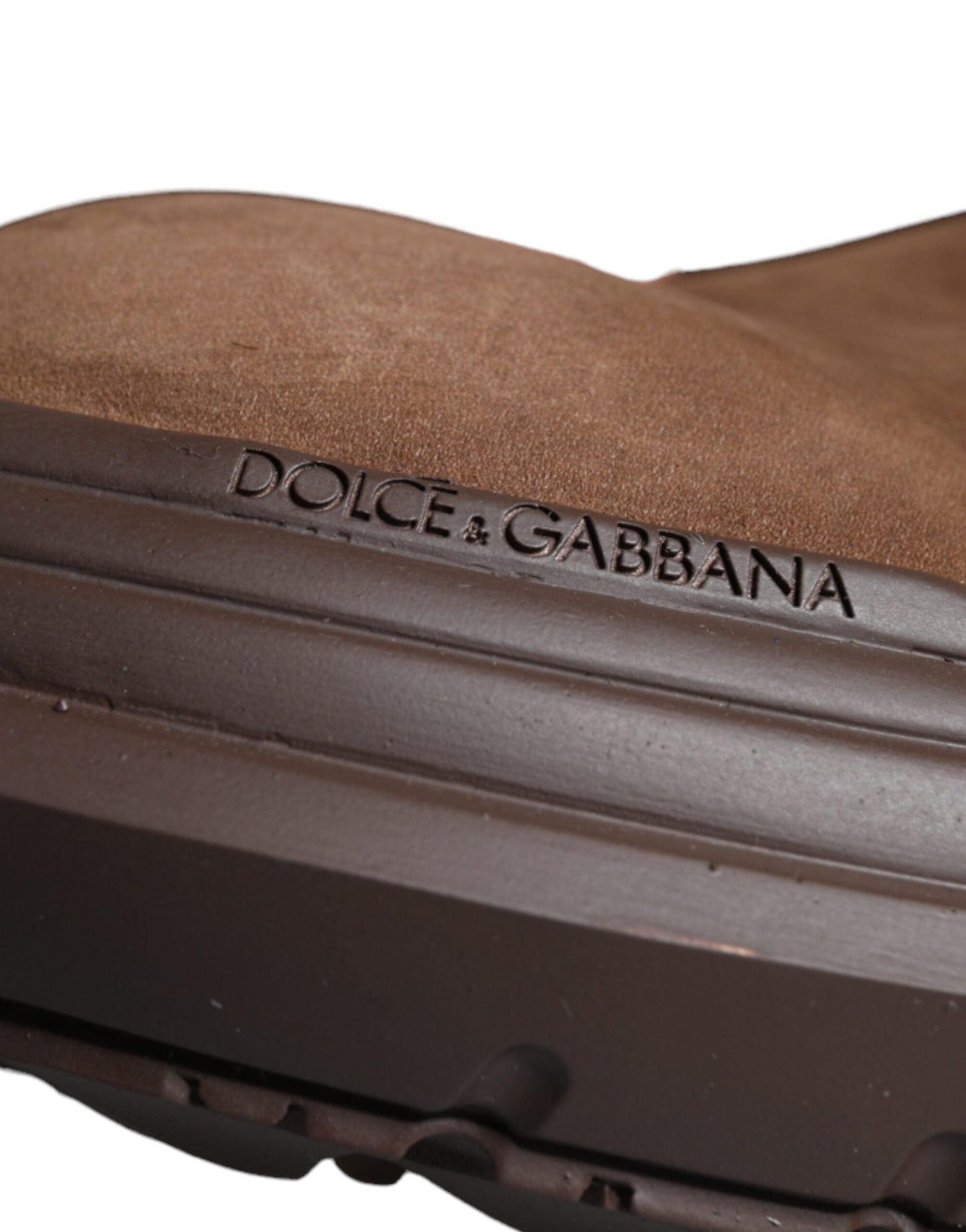 Dolce & Gabbana Ruskea Mokkanahka Military Combat Miesten kengät
