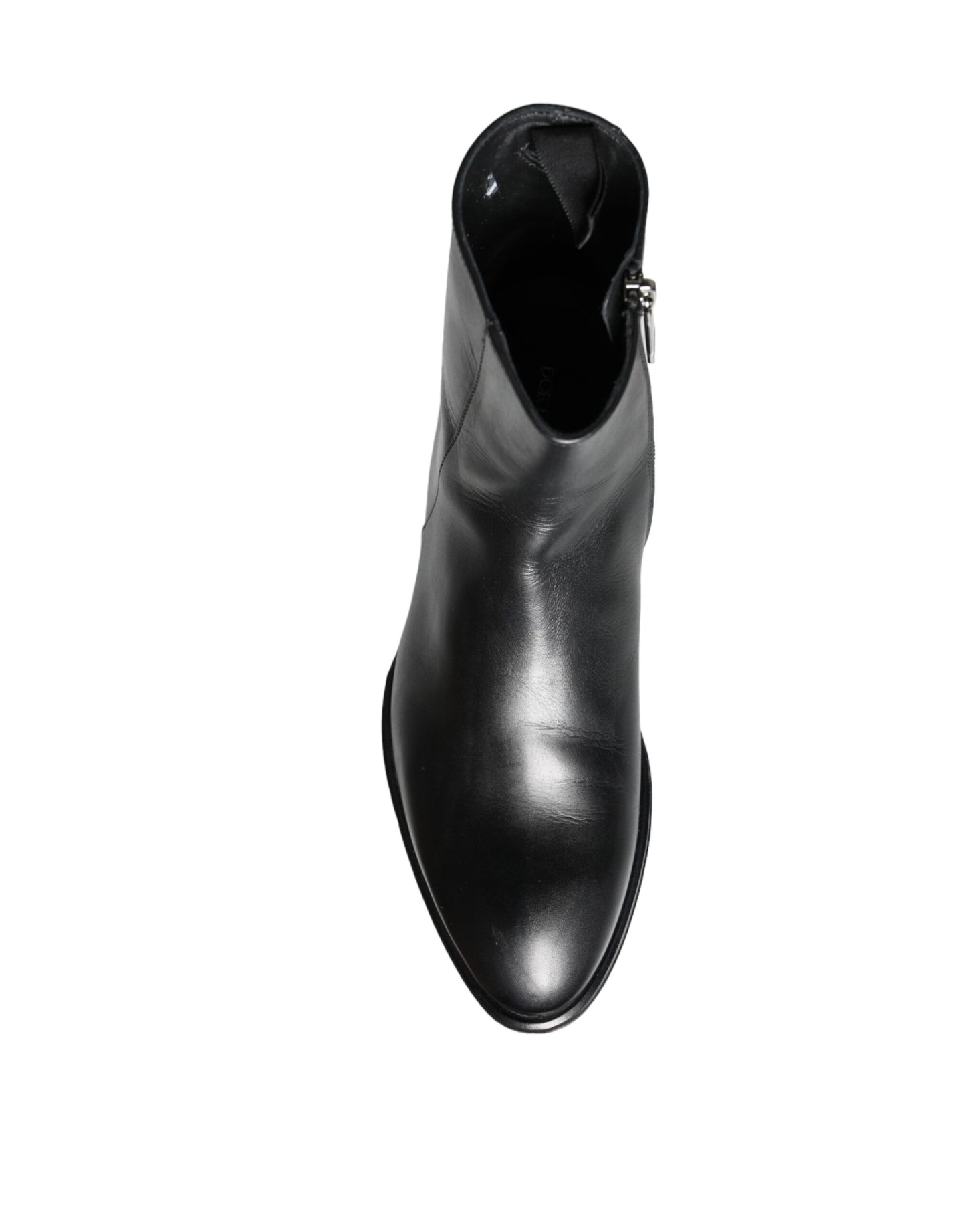 Dolce & Gabbana Black Calfskin Miesten saappaat Miesten kengät