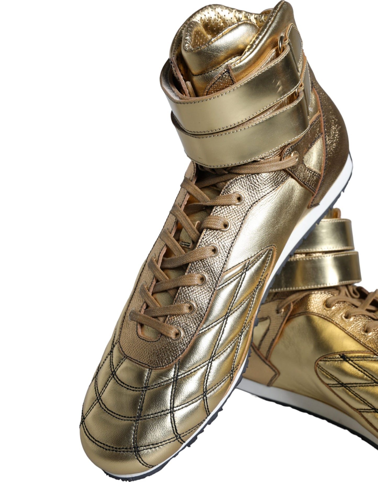 Dolce & Gabbana kultaiset nahkaiset Sartoria High Top -lenkkarit