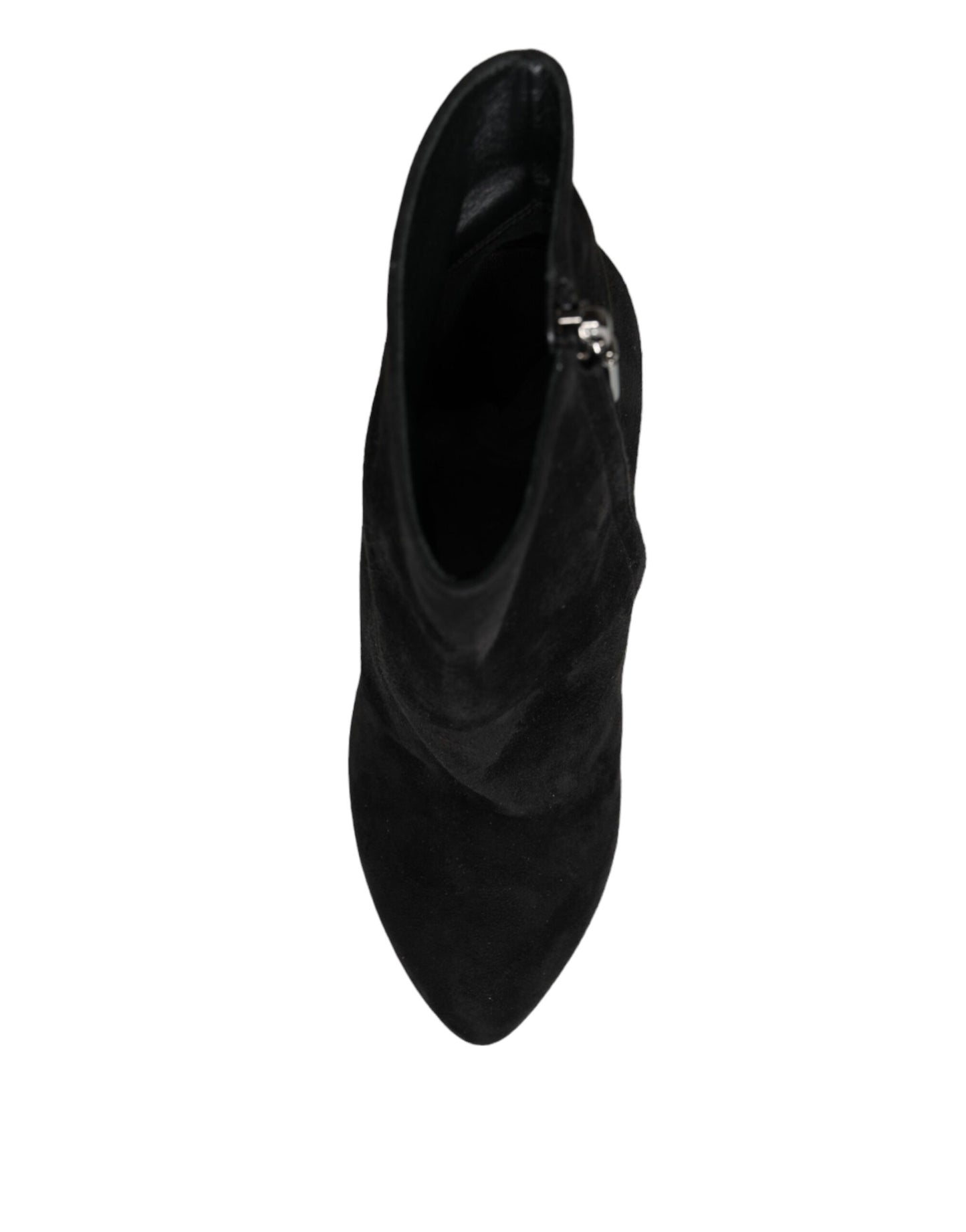 Dolce & Gabbana Black Suede Mid Calf Boots Shoes