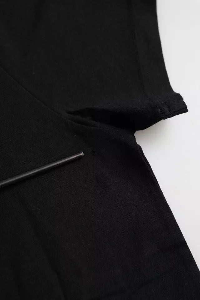 Balenciaga Black Cotton Logo Crew Neck lyhythihainen T-paita