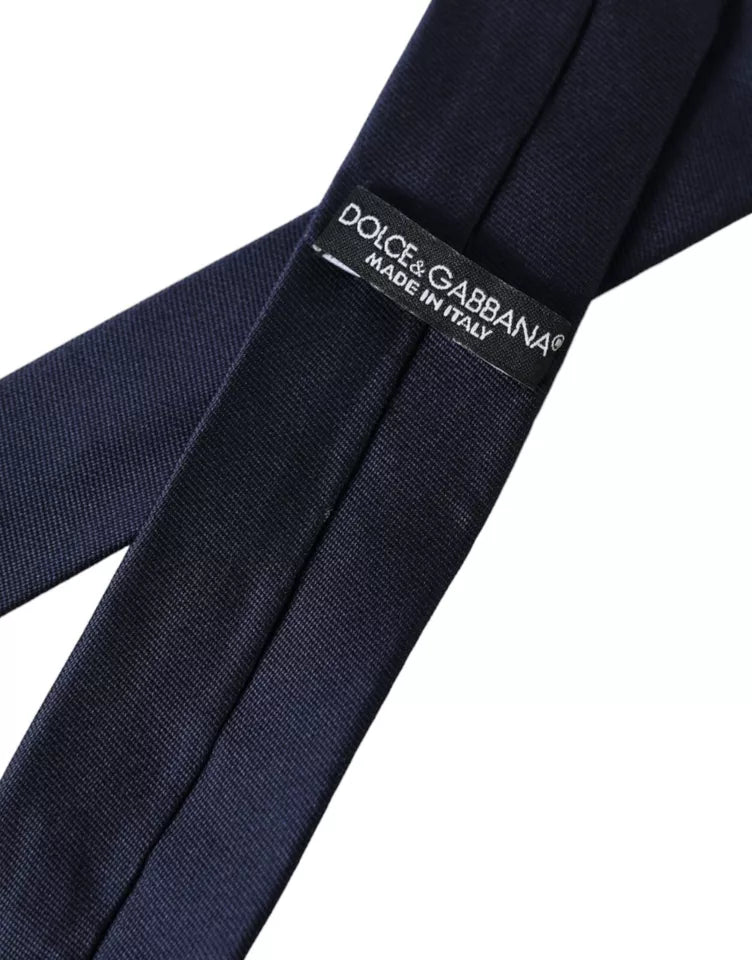 Dolce & Gabbana Dark blue silk tie with adjustable length