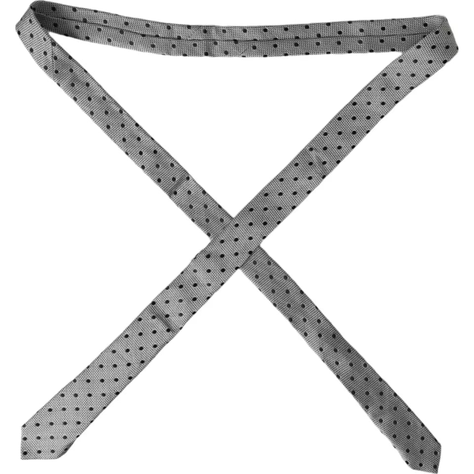Dolce & Gabbana Black and White Dot Fantasy silkkisolmio miehille, säädettävä