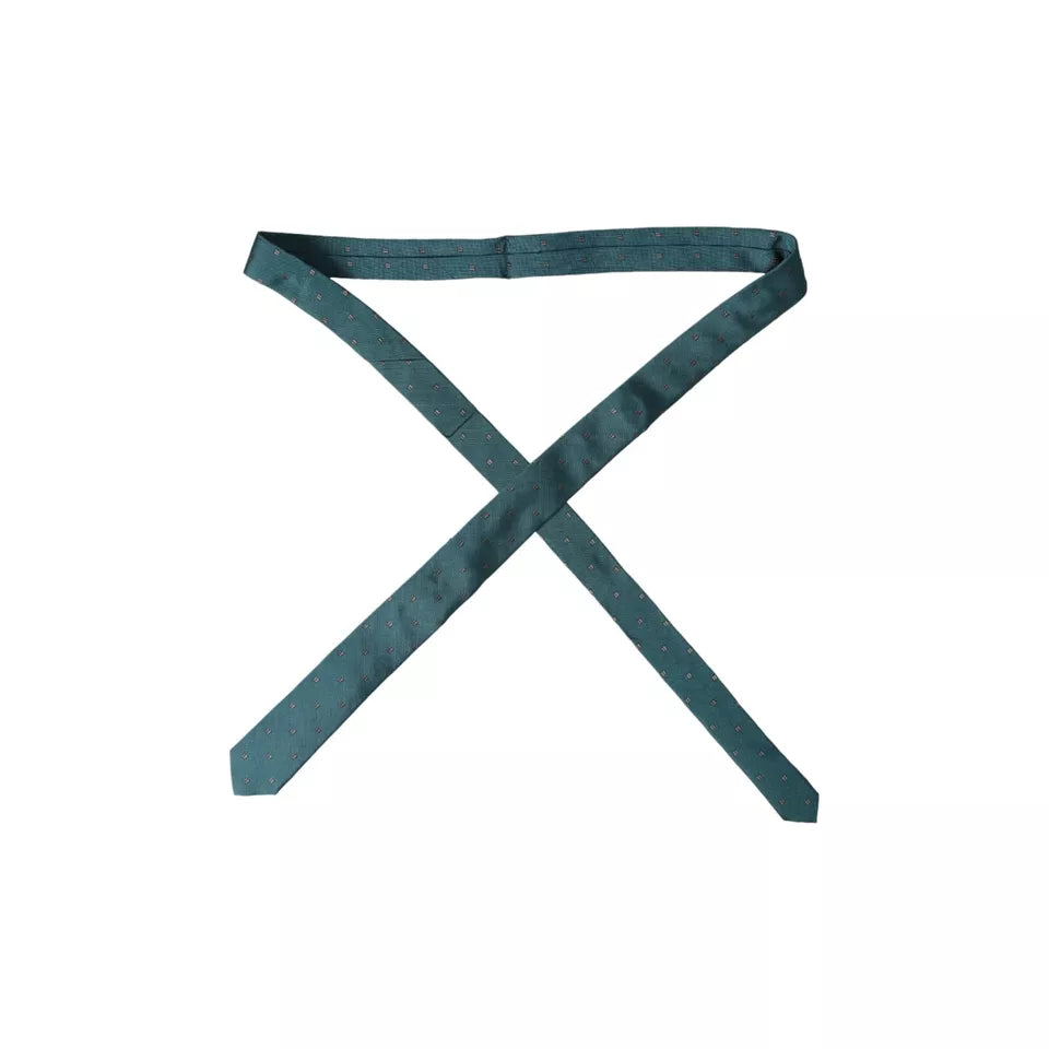 Dolce & Gabbana vihreä kuviollinen silkkisolmio miehille, säädettävä