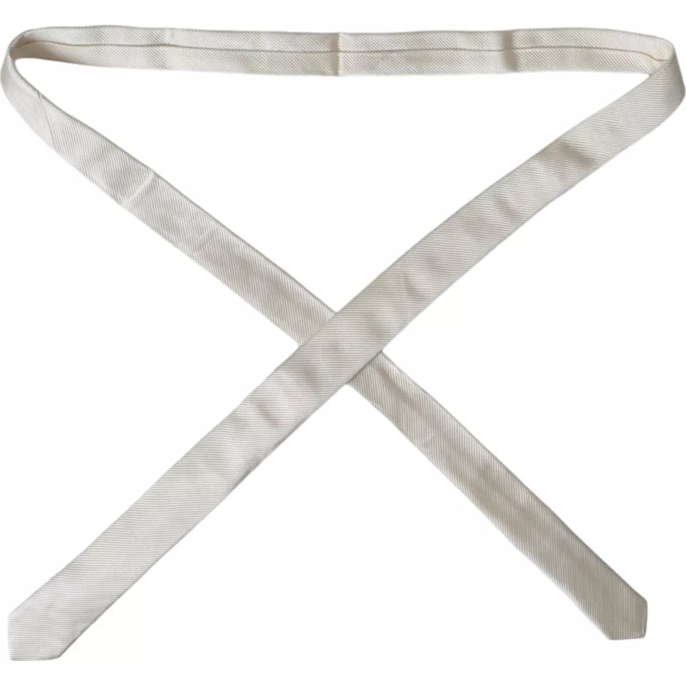 Dolce & Gabbana Valkoinen solmio 100% silkkiä, säädettävä