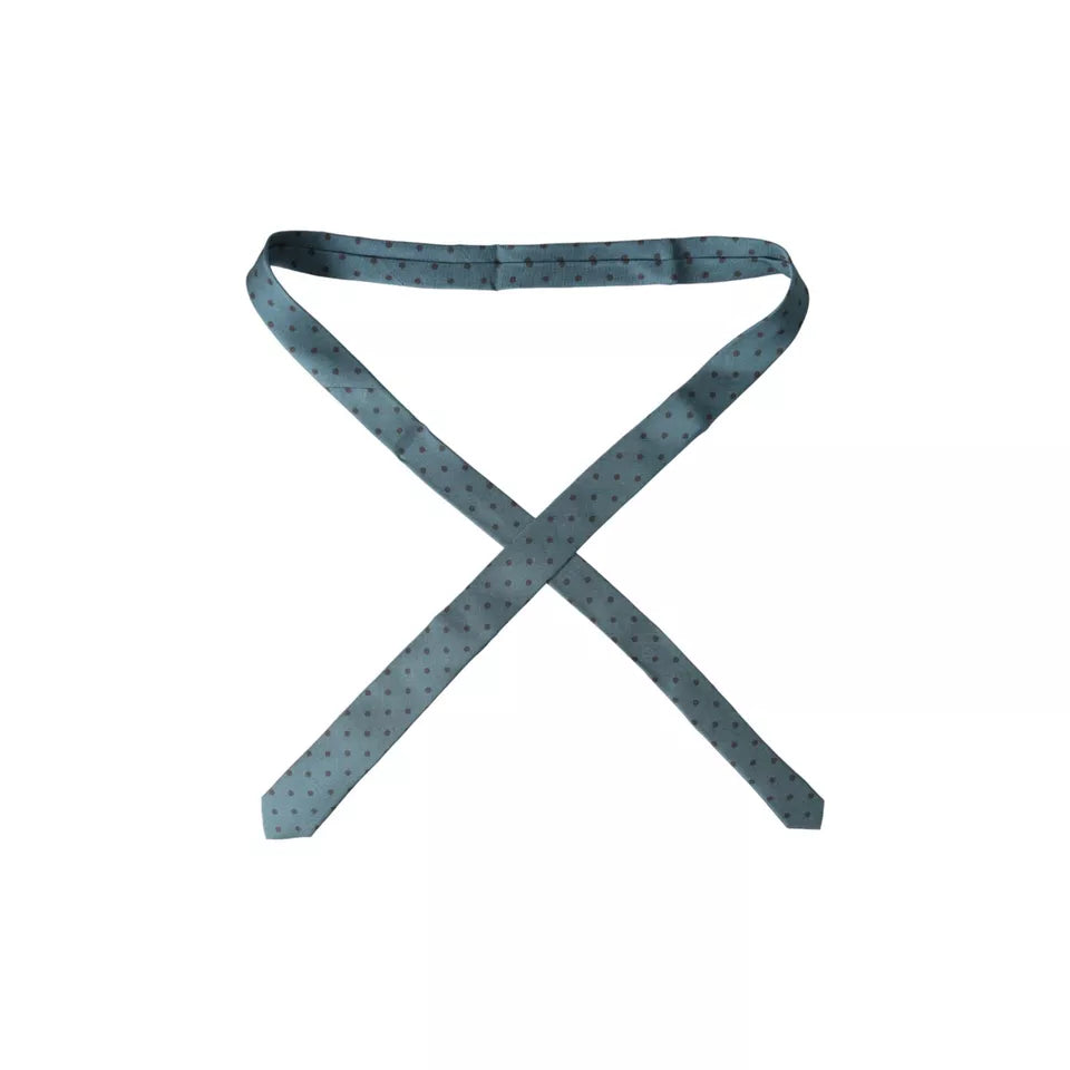 Dolce & Gabbana vihreä-musta pilkullinen silkkisolmio miehille, säädettävä