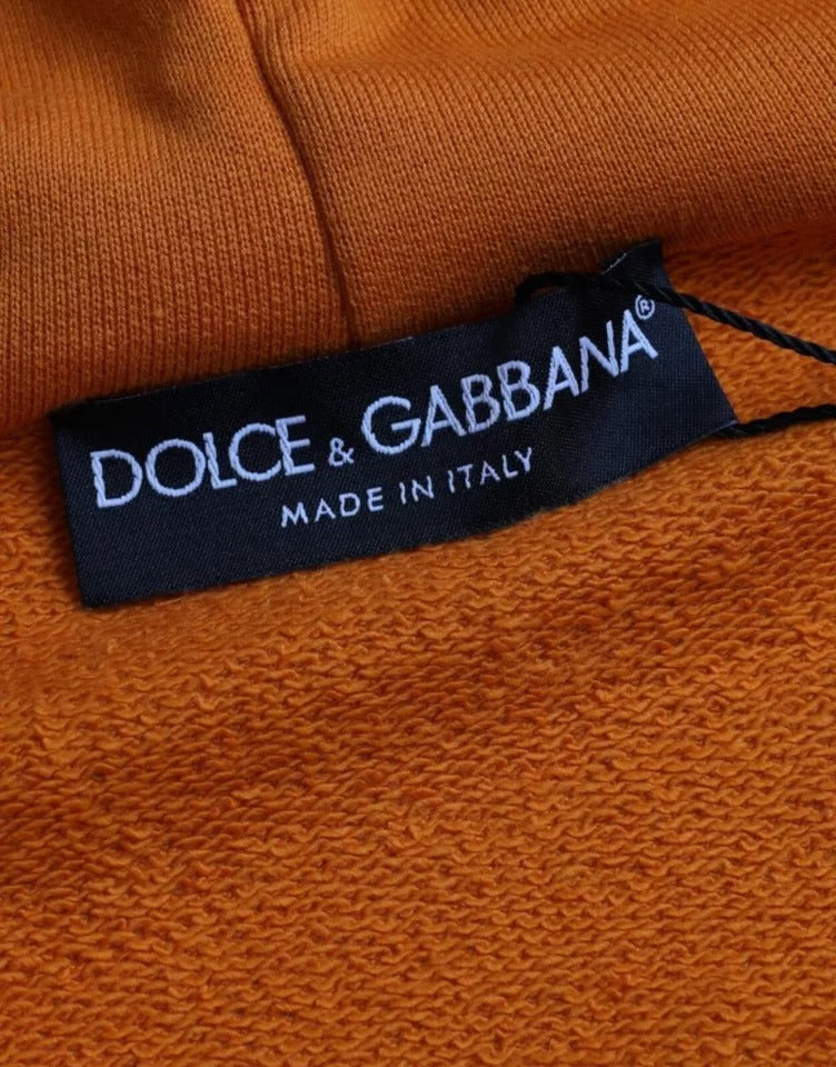 Dolce & Gabbana Orange Hoodie Pullover Sweater