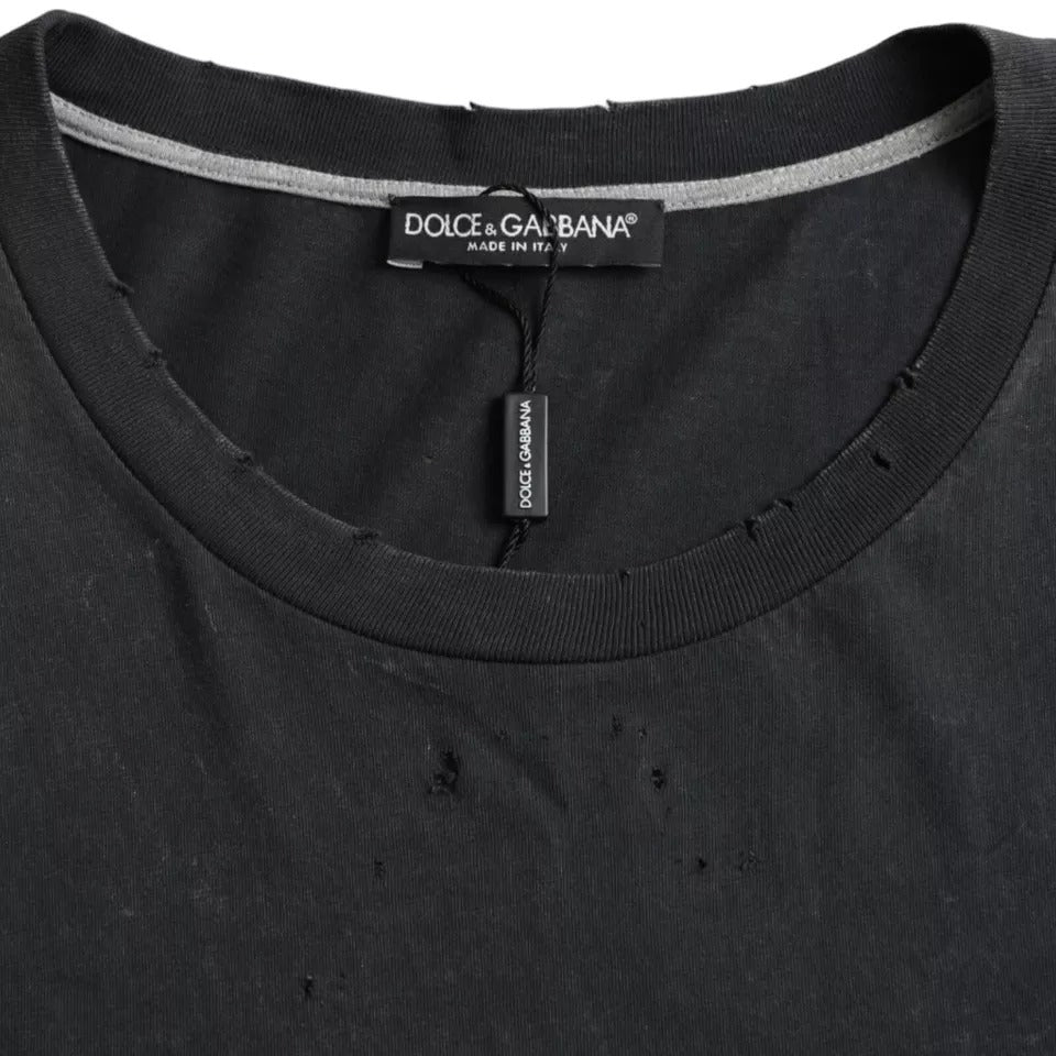 Dolce & Gabbana Black printed cotton short sleeve T-shirt