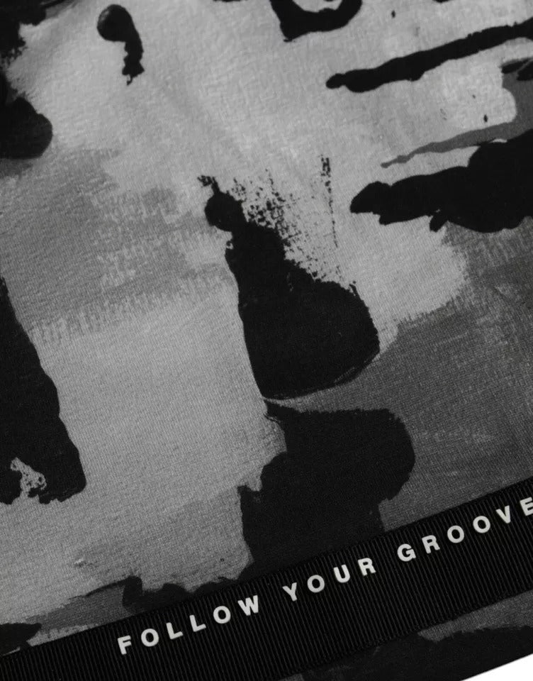 Dolce & Gabbana Black White Camouflage Round Neck T-Shirt