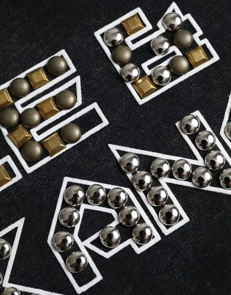 Dolce & Gabbana Black Cotton Crew Neck Logo Print T-Shirt for Men