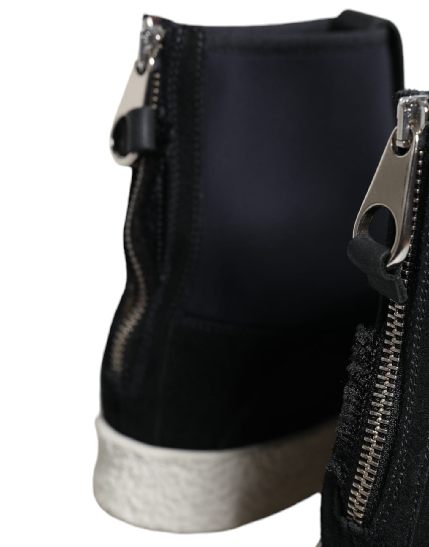 Alexander McQueen mustavalkoinen neopreeni Takeshi Mid Calf Boots -kengät